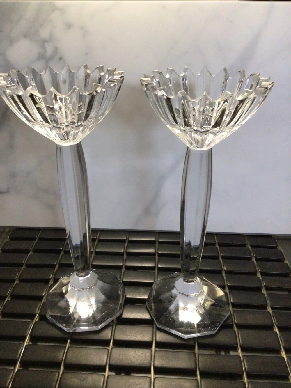 Vintage Mikasa Ice Palace Lead Crystal Candleholders 1 set